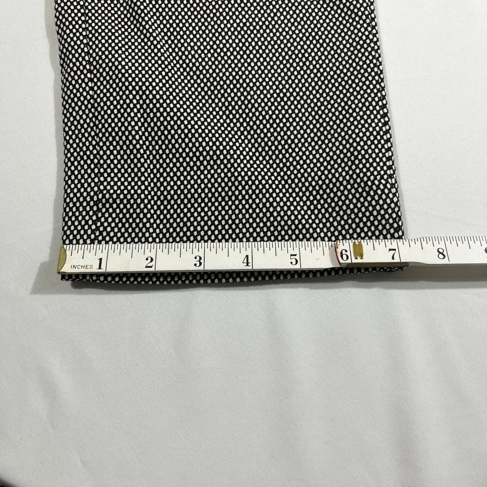 Banana Republic Ryan Pants Women 8 Black White Textured Geometric Straight Leg